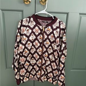 Scotch & Soda Floral Bomber Jacket - Burgundy and White
